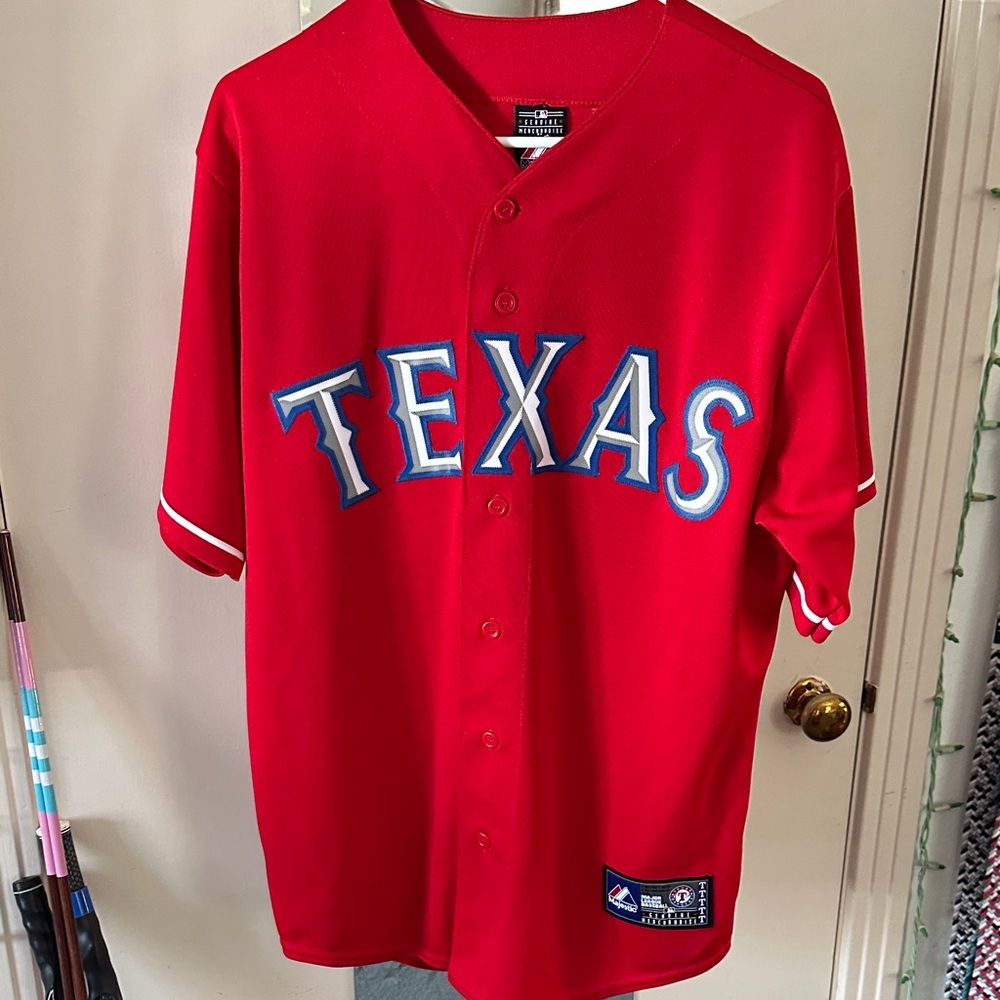 Majestic MLB Texas Rangers Josh Hamilton Jersey Medium Red New